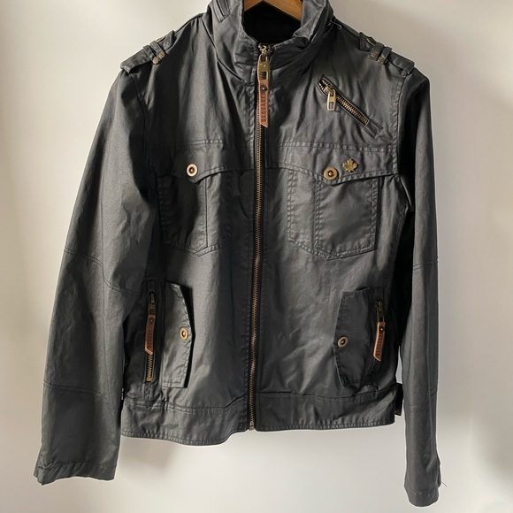 Dsquared2 Charcoal Utility Field Jacket – Zip Pocket Hardware – Men’s Small